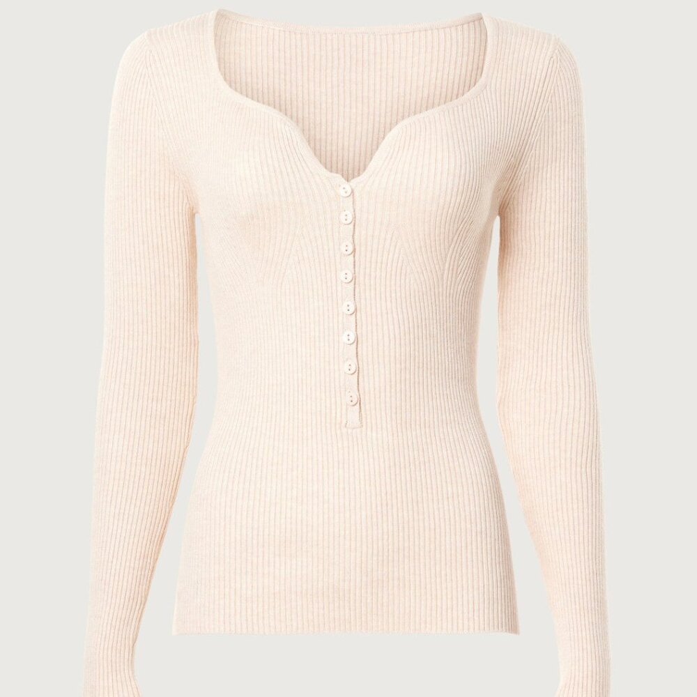 V-Neck Button Top - Picture 2 of 5